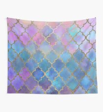Colorful Watercolor Moroccan Pattern - gold Wall Tapestry