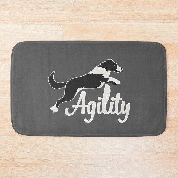 Item preview, Black and white border collie jumping with agility in white for dog lovers designed and sold by PausePapote.