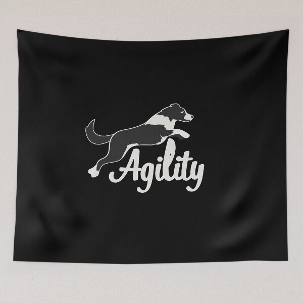Item preview, Black and white border collie jumping with agility in white for dog lovers designed and sold by PausePapote.