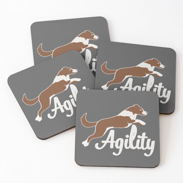 Item preview, Brown and white border collie jumping with agility in white for dog lovers designed and sold by PausePapote.