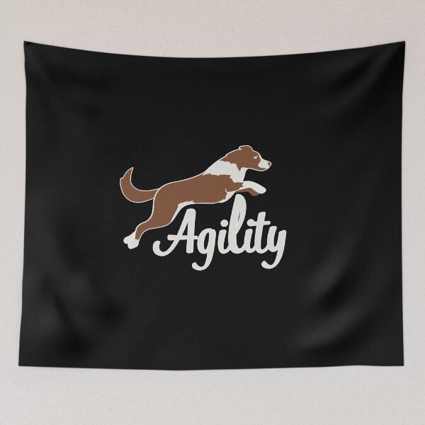 Item preview, Brown and white border collie jumping with agility in white for dog lovers designed and sold by PausePapote.