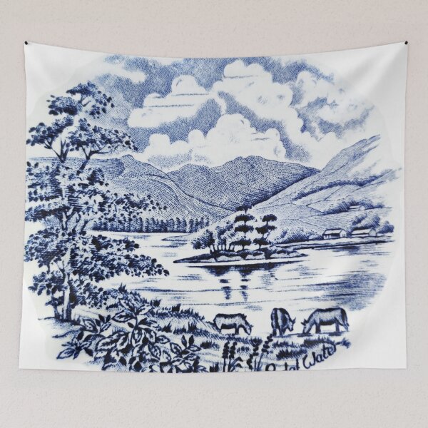 Item preview, Vintage landscape porcelain desing designed and sold by angelisart.