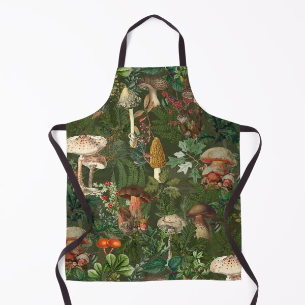 Item preview,  Vintage Night Mushrooms Botanical Forest Garden- Pattern green Botanical Night Garden Nightgarden designed and sold by UtArt.