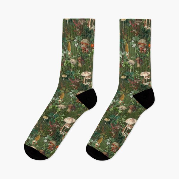 Item preview,  Vintage Night Mushrooms Botanical Forest Garden- Pattern green Botanical Night Garden Nightgarden designed and sold by UtArt.