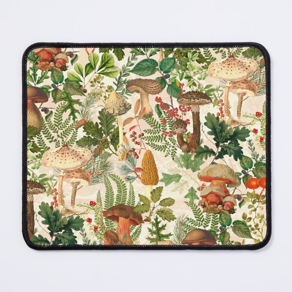 Item preview, Vintage Night Mushrooms Forest Botanical Garden- Pattern sepia beige Nightgarden designed and sold by UtArt.