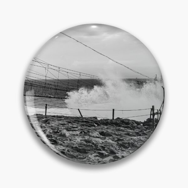 Item preview, Big wave hits swinging rope foot bridge to rock island designed and sold by kall3bu.