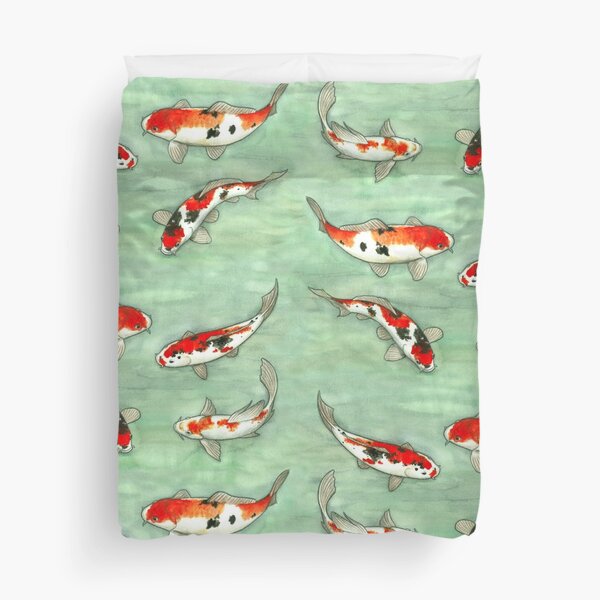 La ronde des carpes koi Duvet Cover
