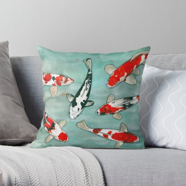 Le ballet des carpes koi Coussin
