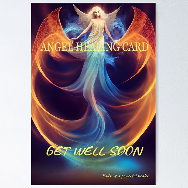 Item preview, Angel Healing greeting cards, get well soon, faith based healing designed and sold by DigitalDreamArt.