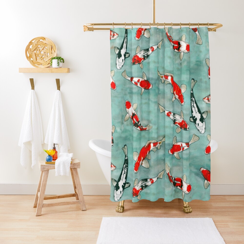 Le ballet des carpes koi Shower Curtain