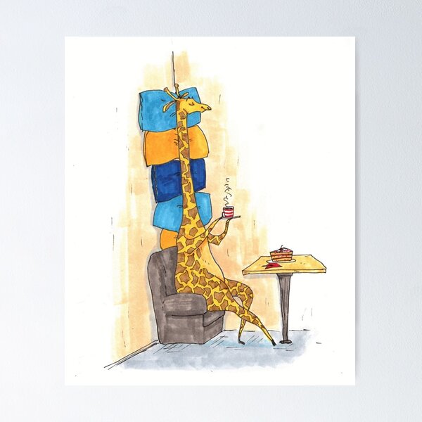 Item preview, Morning coffee with Sting the giraffe designed and sold by MankaKasha.
