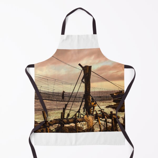 Item preview, A man on a swinging rope foot bridge. designed and sold by kall3bu.
