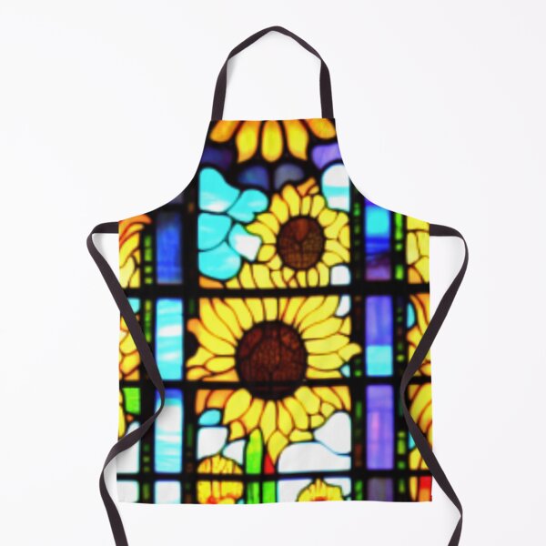 Item preview, Sunflowers Stained Glass Window Image designed and sold by India2022.