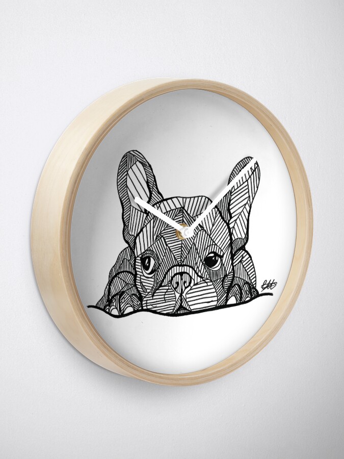 Alternate view of French Bulldog Puppy Clock