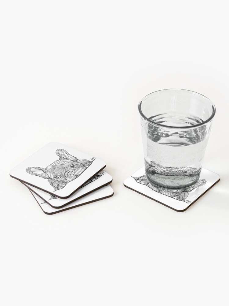 Alternate view of French Bulldog Puppy Coasters (Set of 4)