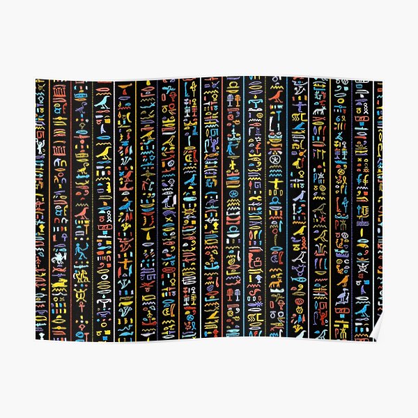 "Egyptian Hieroglyphs Artwork" Poster for Sale by doniainart Redbubble