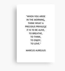 Stoic Philosophy Quote - Marcus Aurelius - What a precious privilege it is to be alive Canvas Print