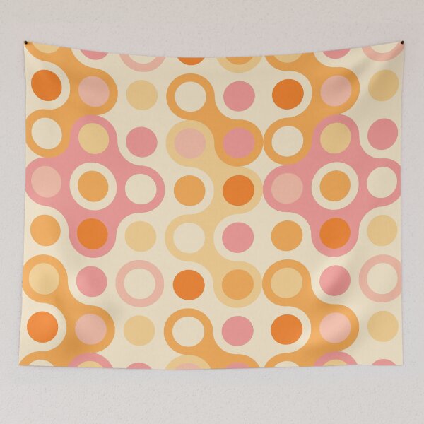 Item preview, Pink and orange retro style polka dots pattern designed and sold by BattaAnastasia.