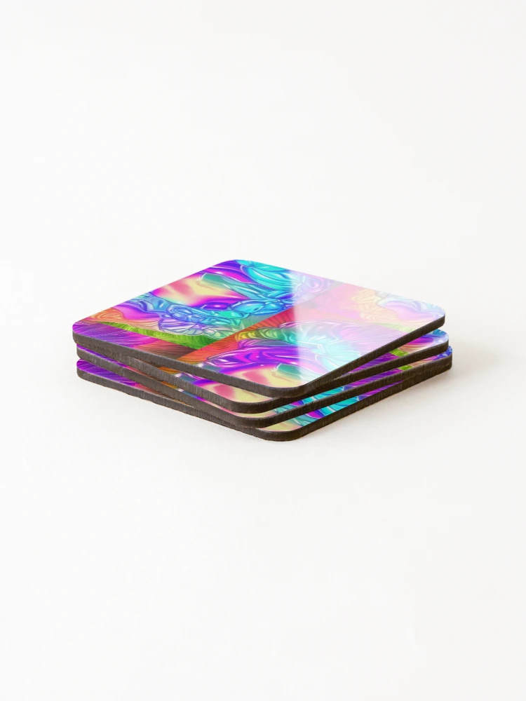 Thumbnail 4 of 5, Coasters (Set of 4), Cubic Ribbons designed and sold by Brandon Whitson.