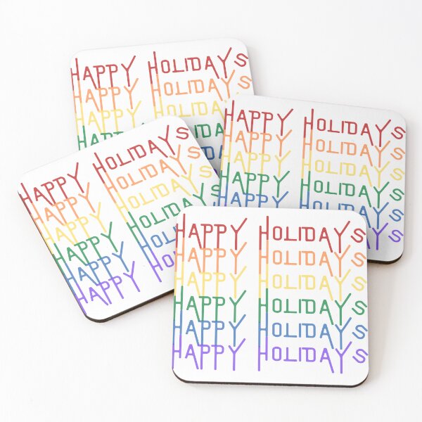 Item preview, HAPPY HOLIDAYS PRIDE | REPEATING RAINBOW TEXT HOLIDAYS designed and sold by Festive Feminist.