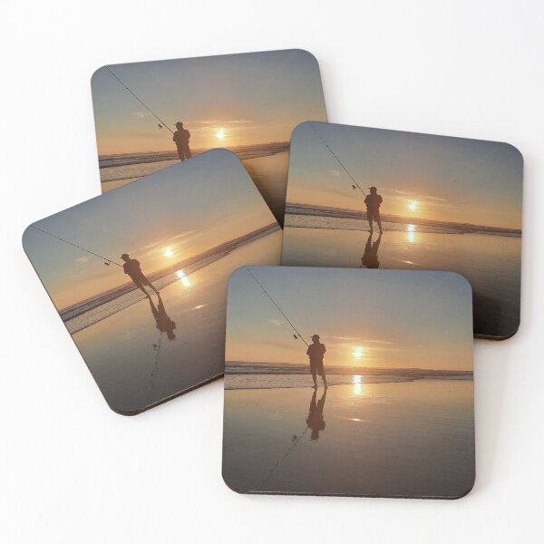 Item preview, A sea fishing man at a sunset beach designed and sold by kall3bu.