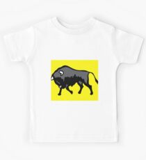 Bison with yellow background Kids Tee