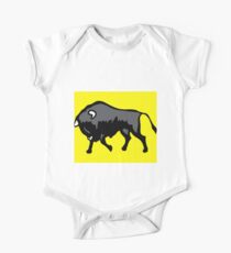Bison with yellow background One Piece - Short Sleeve