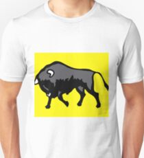 Bison with yellow background Unisex T-Shirt