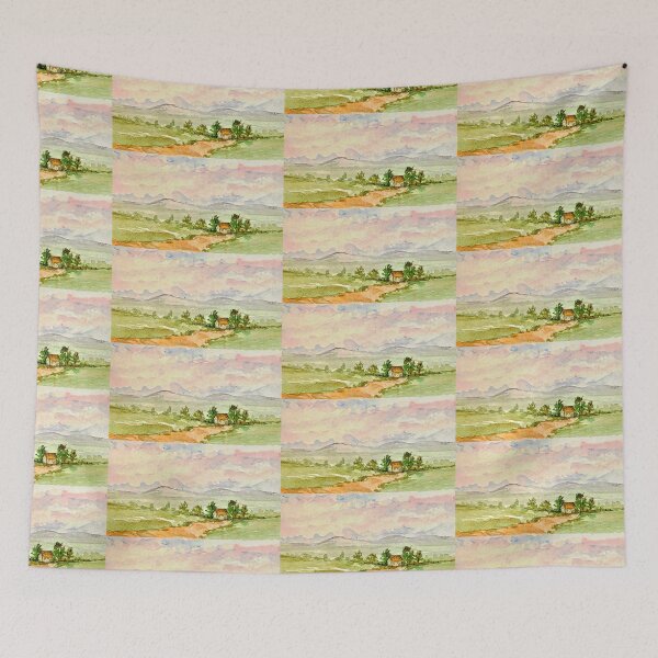 Item preview, Little cottage in a field.  designed and sold by watercolorsLiz.