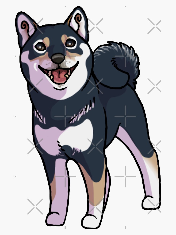 "Lil' Shiba Inu - Black and Tan" Sticker for Sale by bloodhoundomega