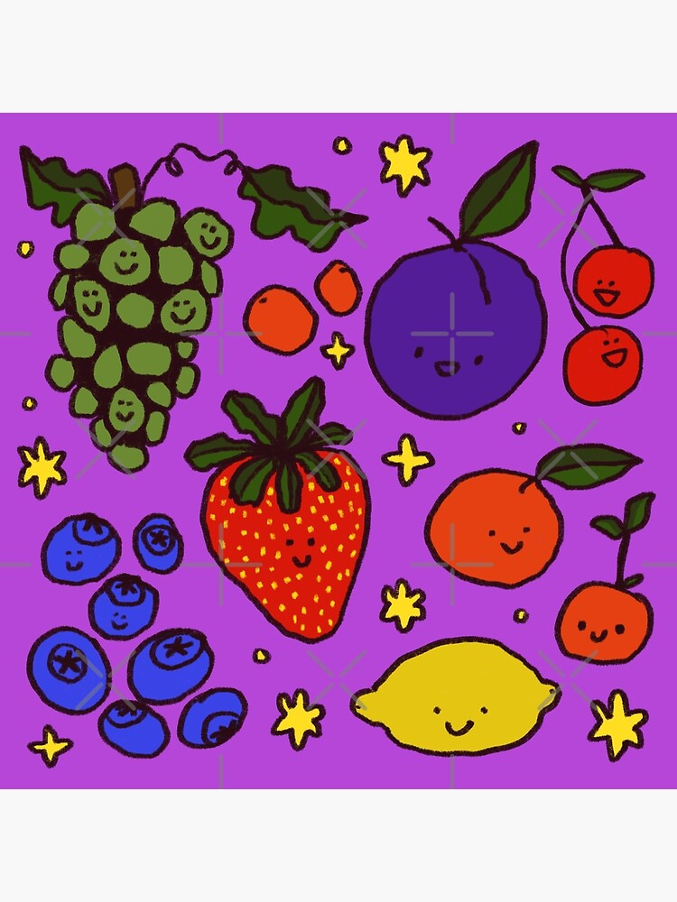"cute fruits" Poster for Sale by katherinedraws Redbubble