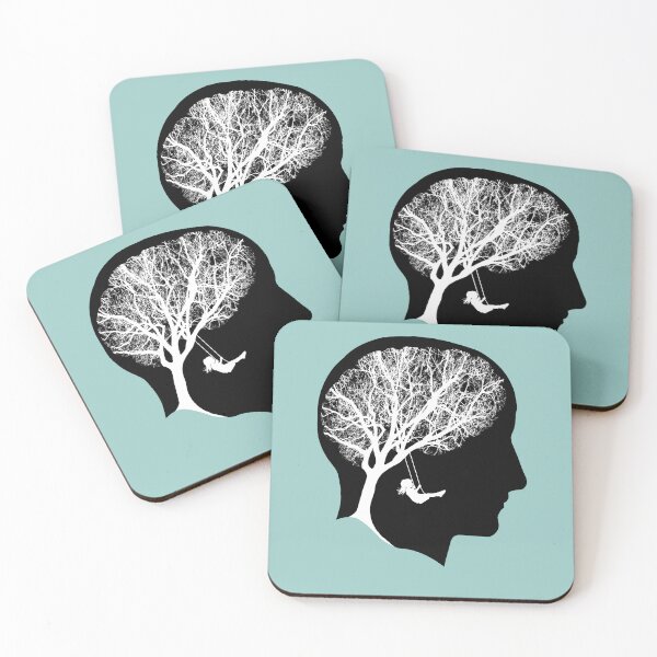 Item preview, Head brain silhouette, tree branches brain person , trees, tree, branches, skull, brain, Mental Health Matters, Depression, Anxiety designed and sold by Collagedream.