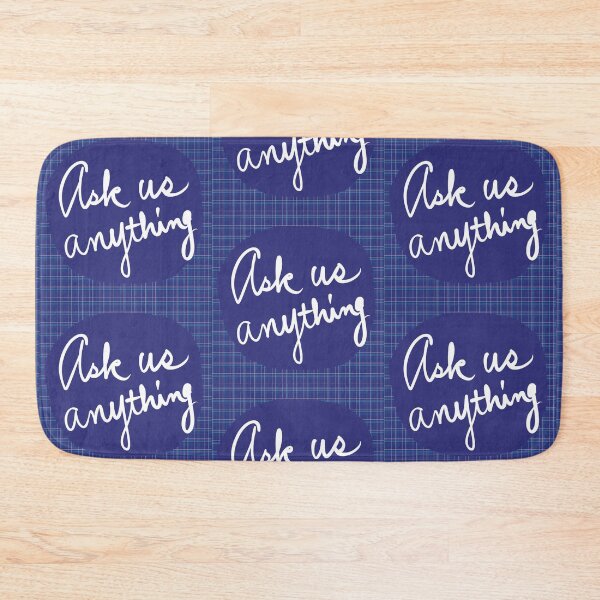 Item preview, Ask us anything sign blue background  designed and sold by Antique-Gifts.