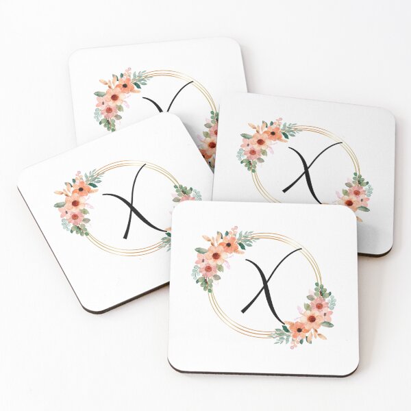 Item preview, Monogram Letter X | Coral Floral Design designed and sold by JustSeasons.