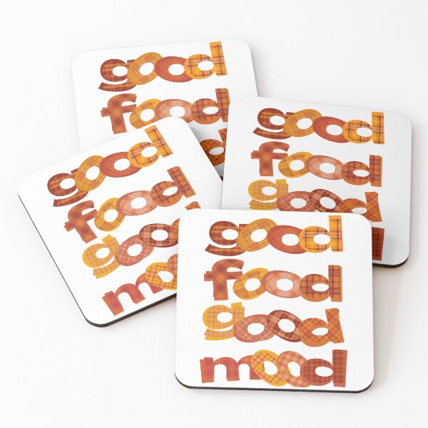 Item preview, GOOD FOOD GOOD MOOD | GOODFOOD GOODMOOD ABSTRACT PLAID PATCHWORK TYPOGRAPHY designed and sold by Festive Feminist.