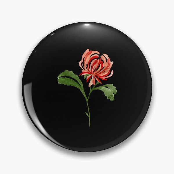 Item preview,  Watercolor chrysanthemum illustration on black background  designed and sold by Yana Mustafina | Boho Soulful Designs.