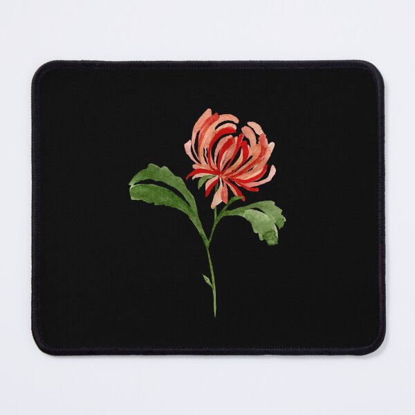 Item preview, Watercolor chrysanthemum illustration on black background designed and sold by Yana Mustafina | Boho Soulful Designs.