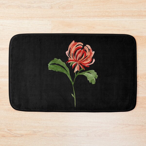 Item preview,  Watercolor chrysanthemum illustration on black background  designed and sold by Yana Mustafina | Boho Soulful Designs.