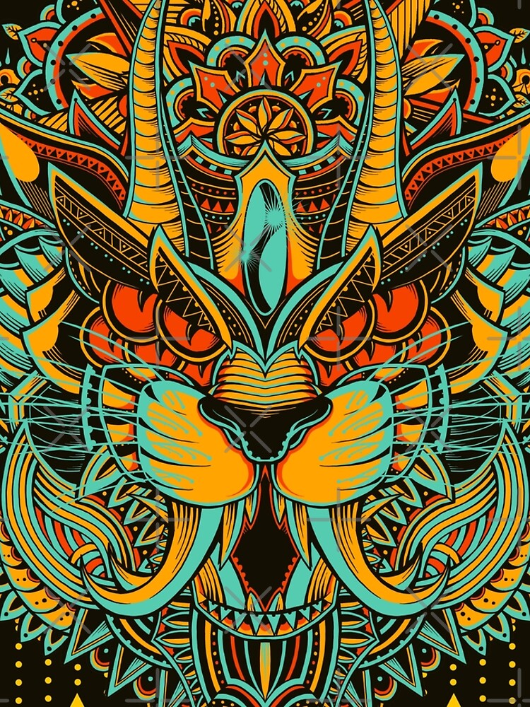 Tiger Mandala (Colored Version) by GODZILLARGE