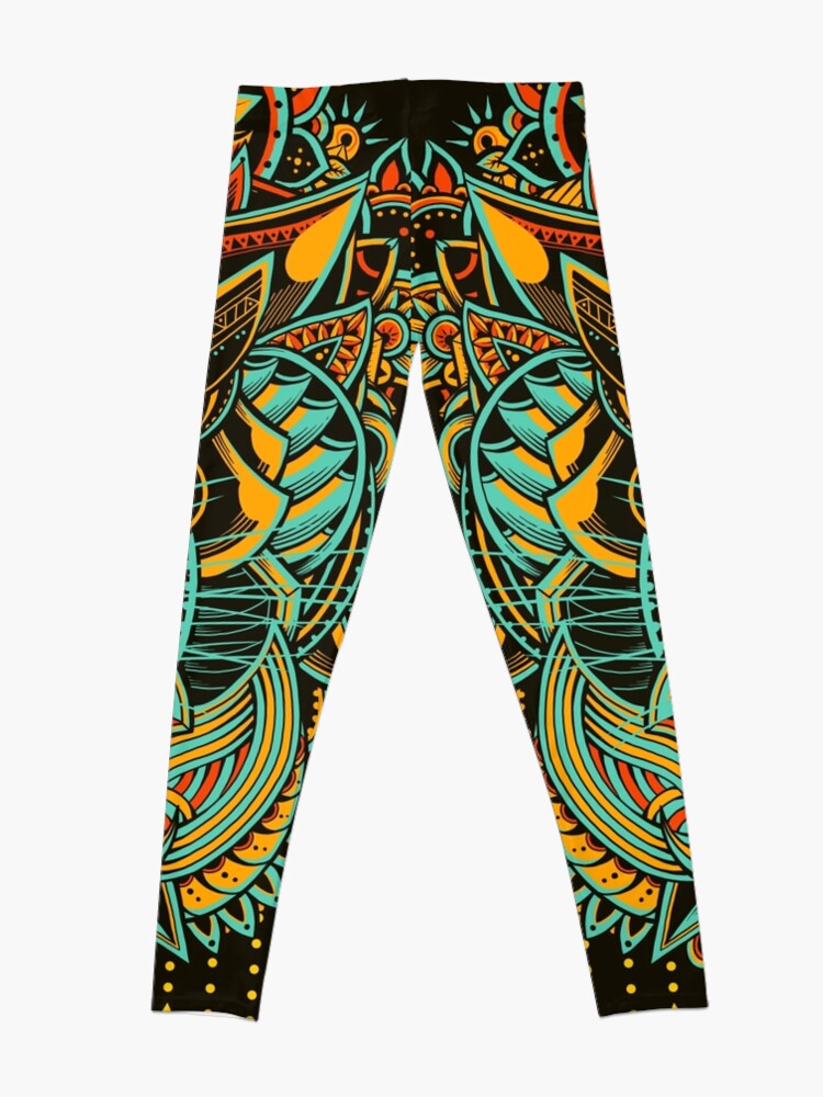 Alternate view of Tiger Mandala (Colored Version) Leggings