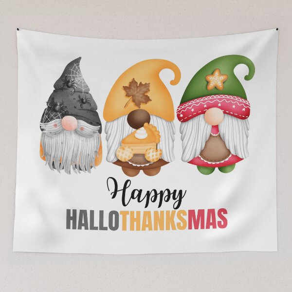 Item preview, Happy Hallothanksmas Gnomes designed and sold by The Glasses Girl.