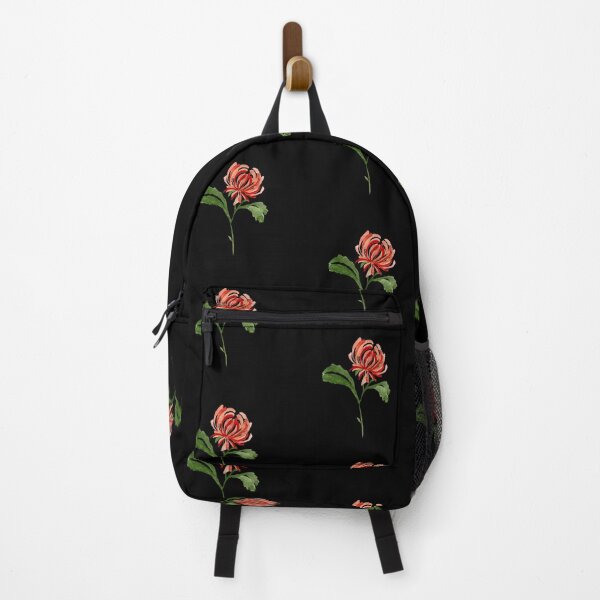 Item preview, Seamless black pattern chrysanthemum watercolor illustration designed and sold by Yana Mustafina | Boho Soulful Designs.