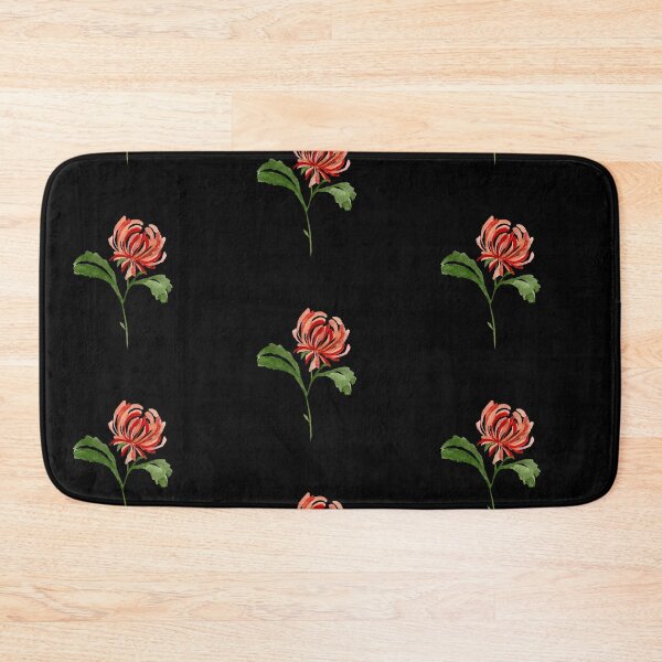 Item preview, Seamless black pattern chrysanthemum watercolor illustration designed and sold by Yana Mustafina | Boho Soulful Designs.