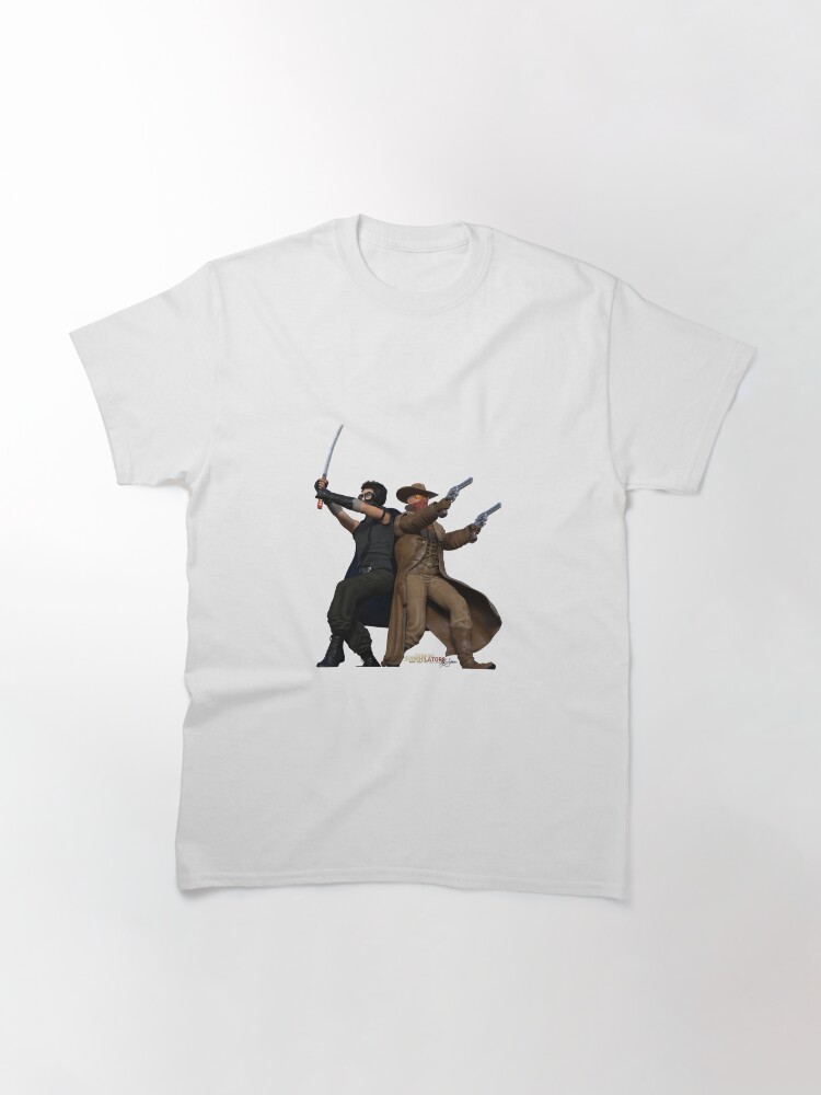 Thumbnail 3 of 7, Classic T-Shirt, Bullets and Blades Kojin and Fire designed and sold by DynamicUniverse.