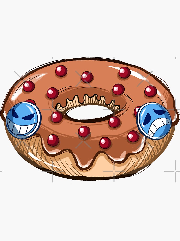 Ace caramel donut - One Piece&quot; Sticker by Fontank | Redbubble