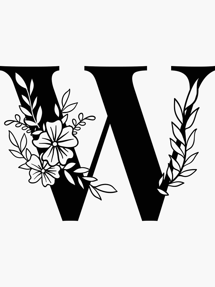 "W Floral Monogram" Sticker for Sale by ByTet Redbubble