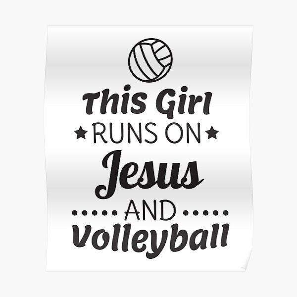 Volleyball Shirt, Girls Volleyball Gift, Runs on Jesus\