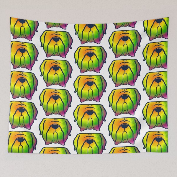 Artikelvorschau, Mastiff im Batik-Look - Mastiff-Gesicht - Mastiff-Geschenke - Mastiff-Shirt - Mastiff-Silhouette entworfen und verkauft von smooshfaceutd.