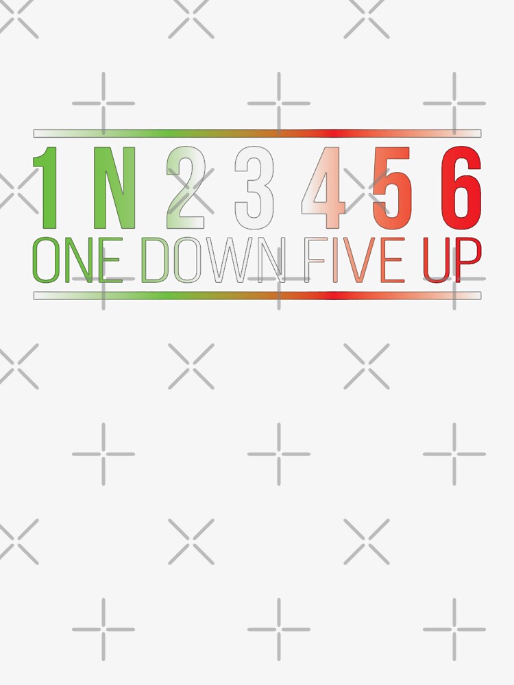 Pegatina «1n23456 One Down Five Up 79 Camisetas gráficas geniales para