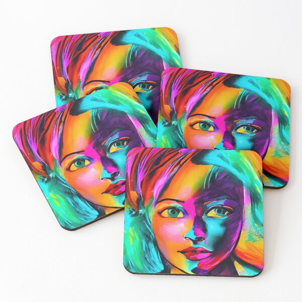 Aperçu de l'œuvre Portrait d'une jeune femme aux multiples couleurs créée et vendue par Lefteris Betsis.